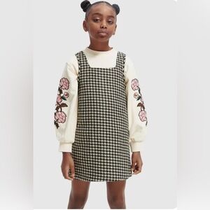 NWT Scotch & Soda Girl's Black/White Sleeveless Houndstooth Dress-Size 12